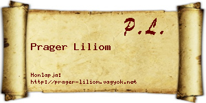 Prager Liliom névjegykártya